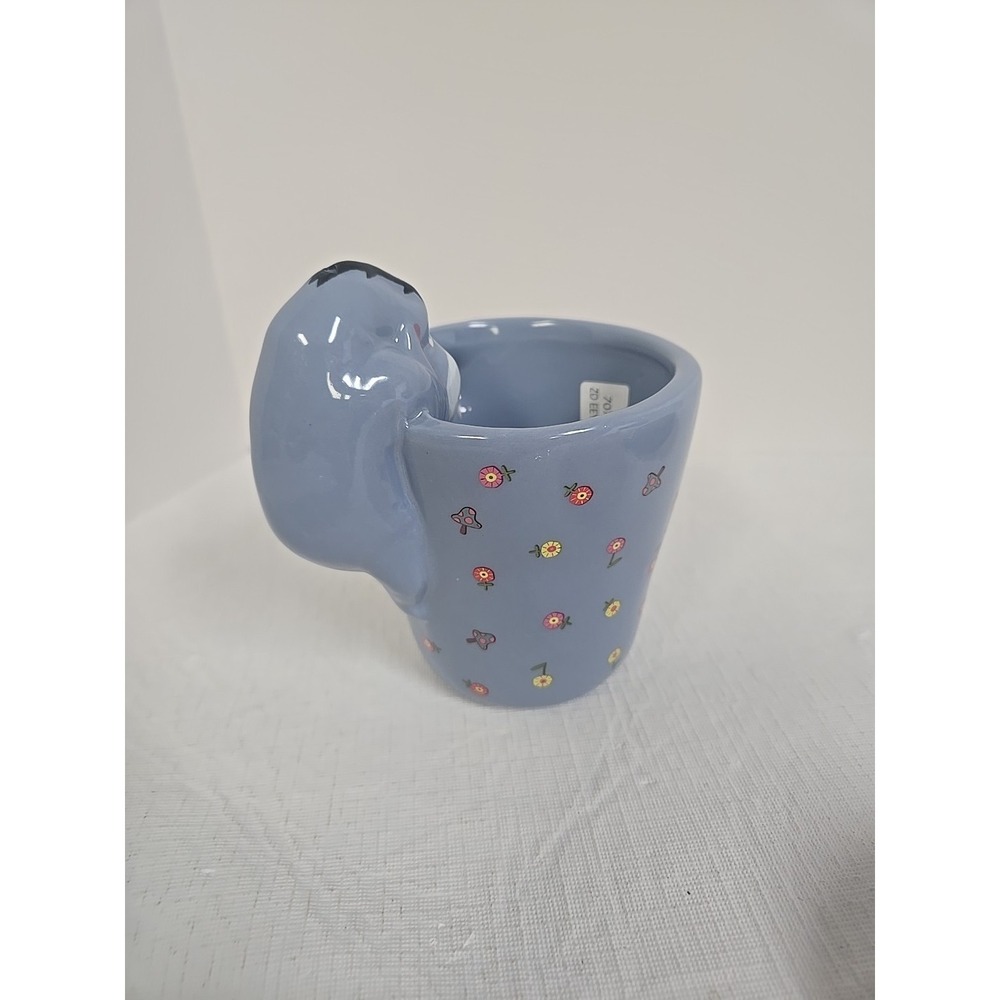 Eeyore Coffee Mug "Nobody Cares" Floral Pastel Blue Disney 3D Character NWT - Picture 4 of 6